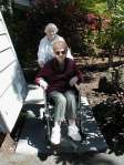 Mother on the go in her wheelchair at 98 with our dear Kathy who helped me with care giving