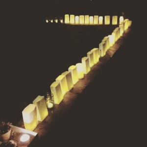 Luminaries to follow the path...each representing the love that is felt for the elder that is memorialized. 
